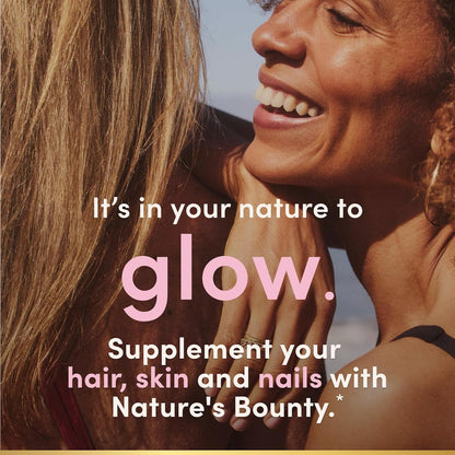 Nature'S Bounty Optimal Solutions Hair, Skin & Nails with Biotin and Collagen, Citrus-Flavored Gummies Vitamin Supplement, 2500 Mcg, 80 Ct, 40 Total Servings