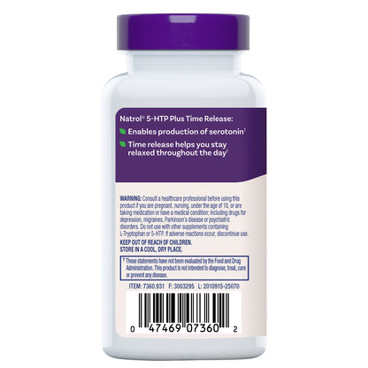 Natrol 5-HTP plus Mood & Relaxation 100 Mg., 150 Time Release Tablets