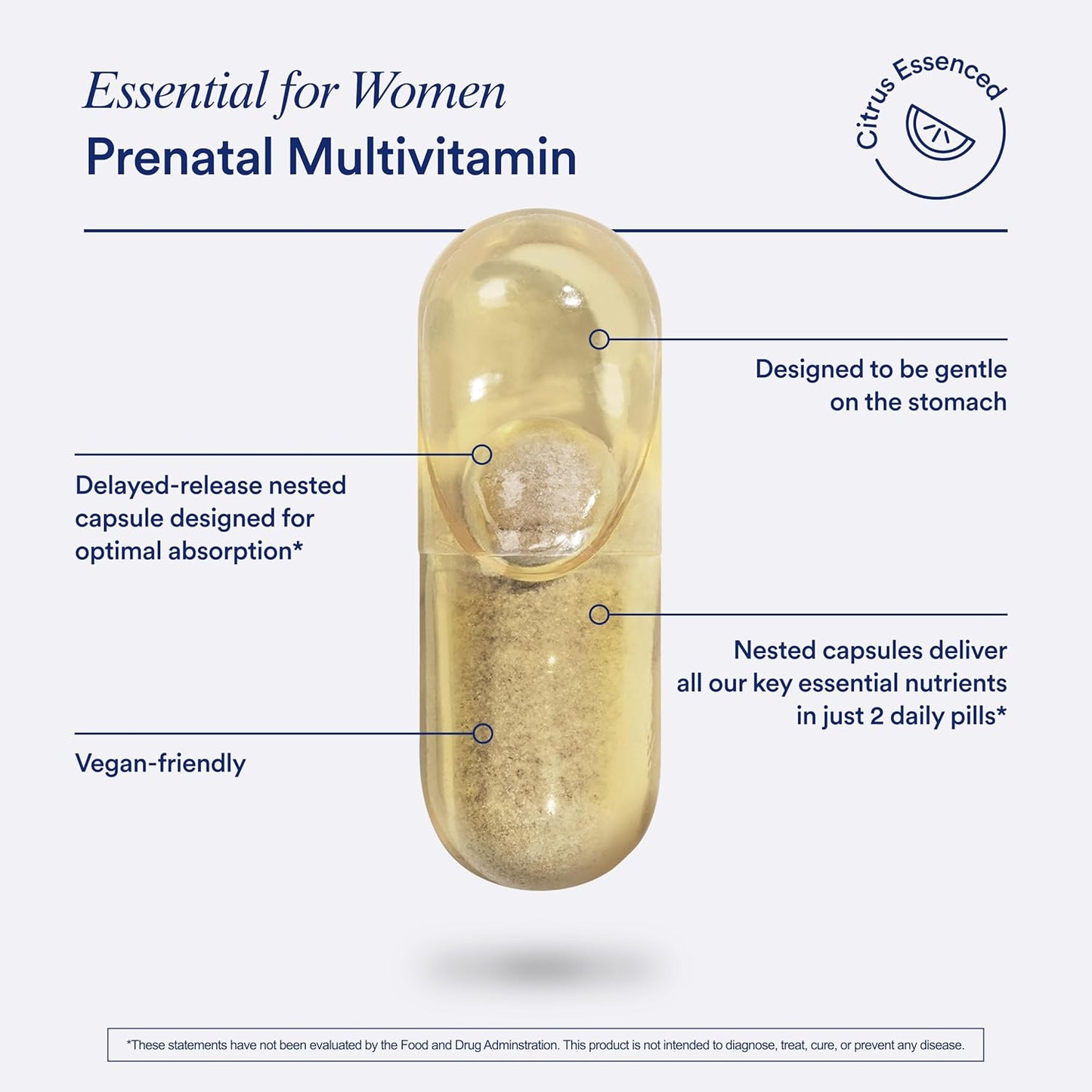 Ritual Essential for Women Prenatal Multivitamin: Folate & Choline for Neural Tube Support, Omega-3 DHA for Fetal Brain Development, Iron, Calcium-Helper D3 & K2, Non-Gmo, Vegan, Citrus, 30 Days