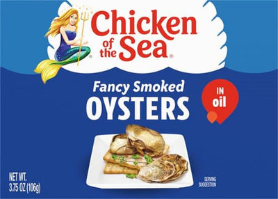 Chicken of the Sea Smoked Oysters in Oil, Canned Oysters, Great for Recipes, 3.75-Ounce Can (Pack of 1)