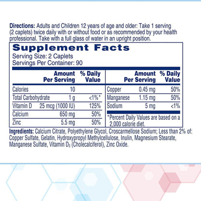 Citracal Maximum plus Calcium Supplement - Calcium Citrate with Vitamin D3, Zinc, & Essential Minerals for Bone Health Support, Ages 12+, 180 Count (Packaging May Vary)