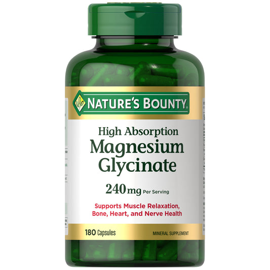 Nature'S Bounty Magnesium Glycinate 240 Mg, 180 Capsules