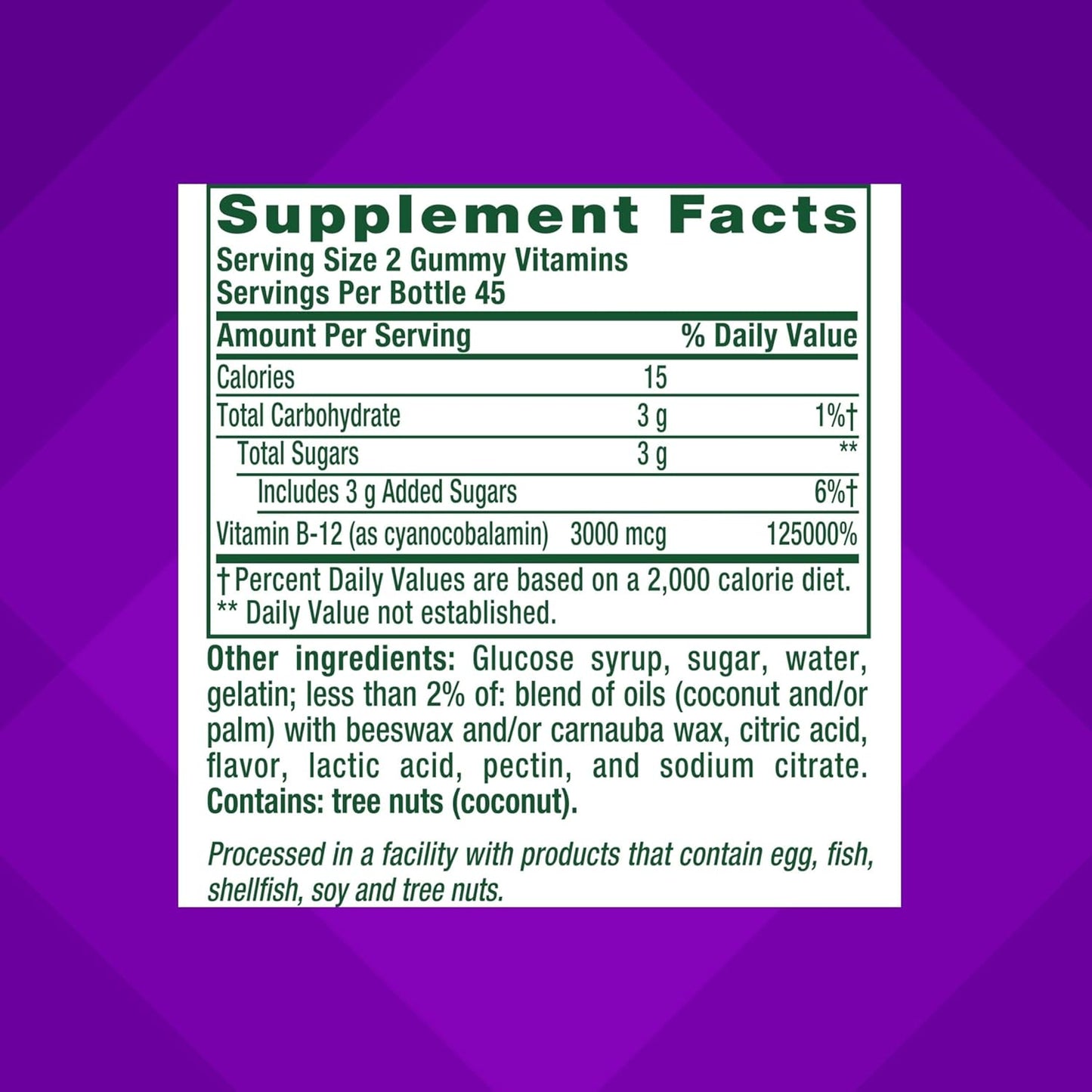 Vitafusion Extra Strength Vitamin B12 Gummies, Supports Energy Metabolism and Nervous System Health Support, Gummy Vitamin Supplement for Women and Men, Cherry Flavor, 45 Day Supply, 90 Count