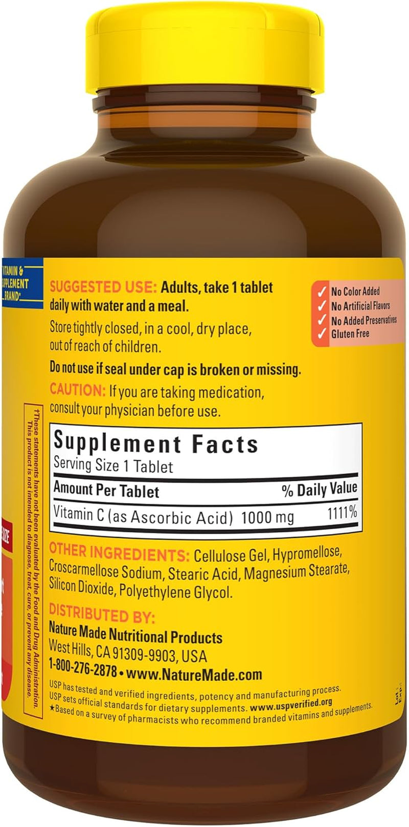 Nature Made Vitamin C 1000 Mg Extra Strength, Dietary Supplement for Immune Support, 300 Tablets, 300 Day Supply