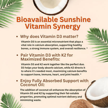 Micro Ingredients Vitamin D3 10,000 IU + K2 MK-7 200 Mcg, 300 Softgels with Virgin Coconut Oil | 2-In-1 Vitamins D & K Complex | Extra Strength, Easy to Swallow, Non-Gmo, Gluten Free