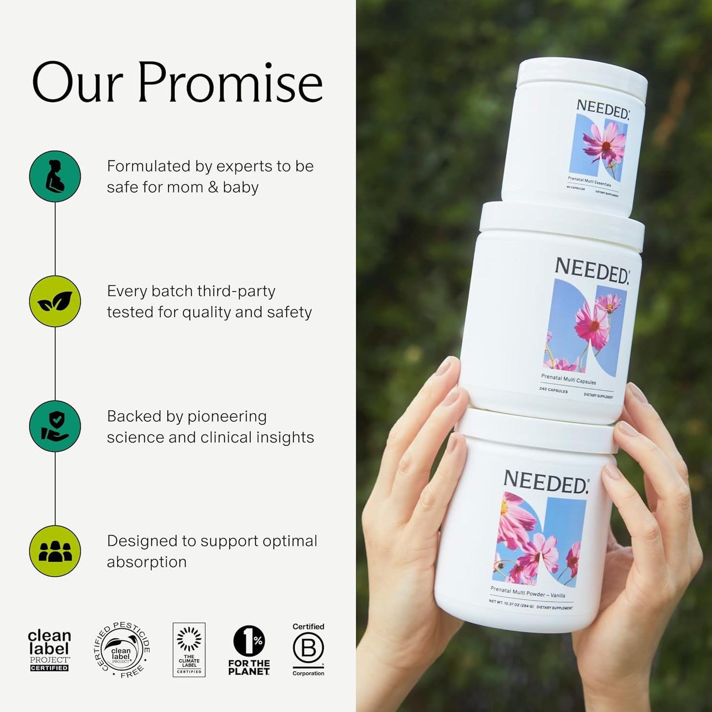 Needed. Multivitamin for Prenatal | Prenatal Multi Essentials Capsule - Pregnancy, Breastfeeding, Postpartum | Expertly-Formulated & Third-Party Tested, | 30-Day Supply