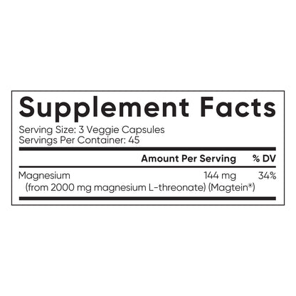Sports Research Magtein Magnesium L-Threonate, 2000 Mg, 135 Veggie Capsules