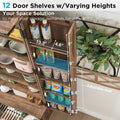 Kitchen Pantry Cabinet with Drawer 72" Tall Cabinet with 2 Barn Doors and Shelves, Rustic Brown