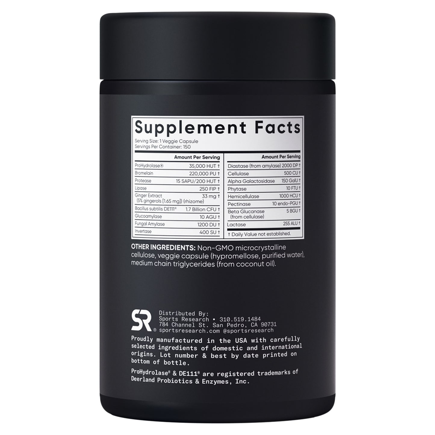 Sports Research Digestive Enzymes, 150 Veggie Capsules