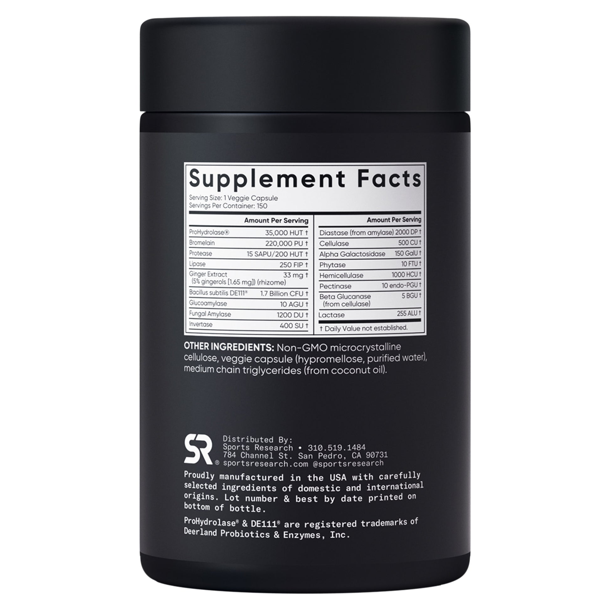 Sports Research Digestive Enzymes, 150 Veggie Capsules