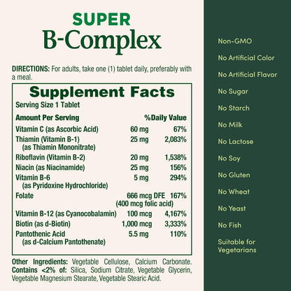Nature'S Bounty Super B Complex Vitamins with Vitamin C & Folic Acid, Vitamins for Immune & Cellular Energy Support, 150 Tablets