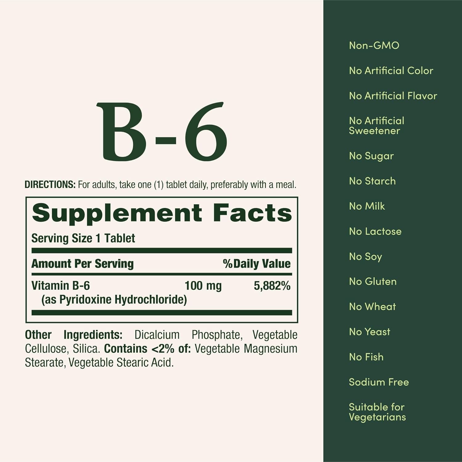 Nature'S Bounty Vitamin B6 100Mg Tablets - Supports Energy Metabolism & Nervous System Health, 100 Ct