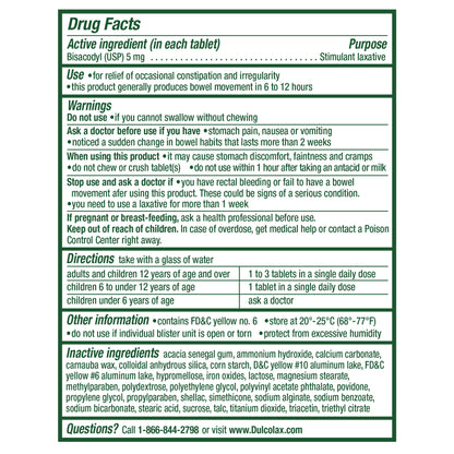 Dulcolax Overnight Laxative, 200 Tablets