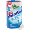 Mentos Pure Sugar-Free Chewing Gum with Xylitol, Mint, in a Recyclable 90% Paperboard Bottle, 80 Piece (Pack of 1)