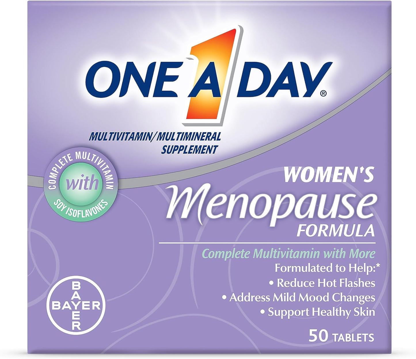 One a Day Women'S Menopause Multivitamin with Vitamin A, Vitamin C, Vitamin D, Vitamin E and Zinc for Immune Health Support, Bone Health, 50 Count