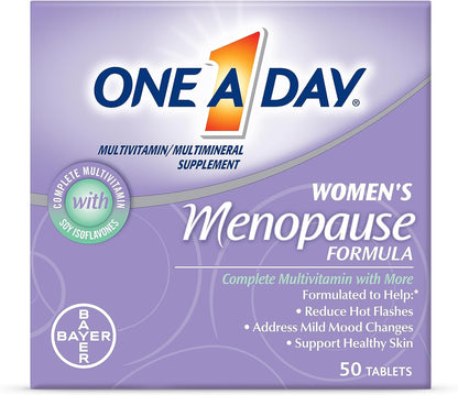 One a Day Women'S Menopause Multivitamin with Vitamin A, Vitamin C, Vitamin D, Vitamin E and Zinc for Immune Health Support, Bone Health, 50 Count