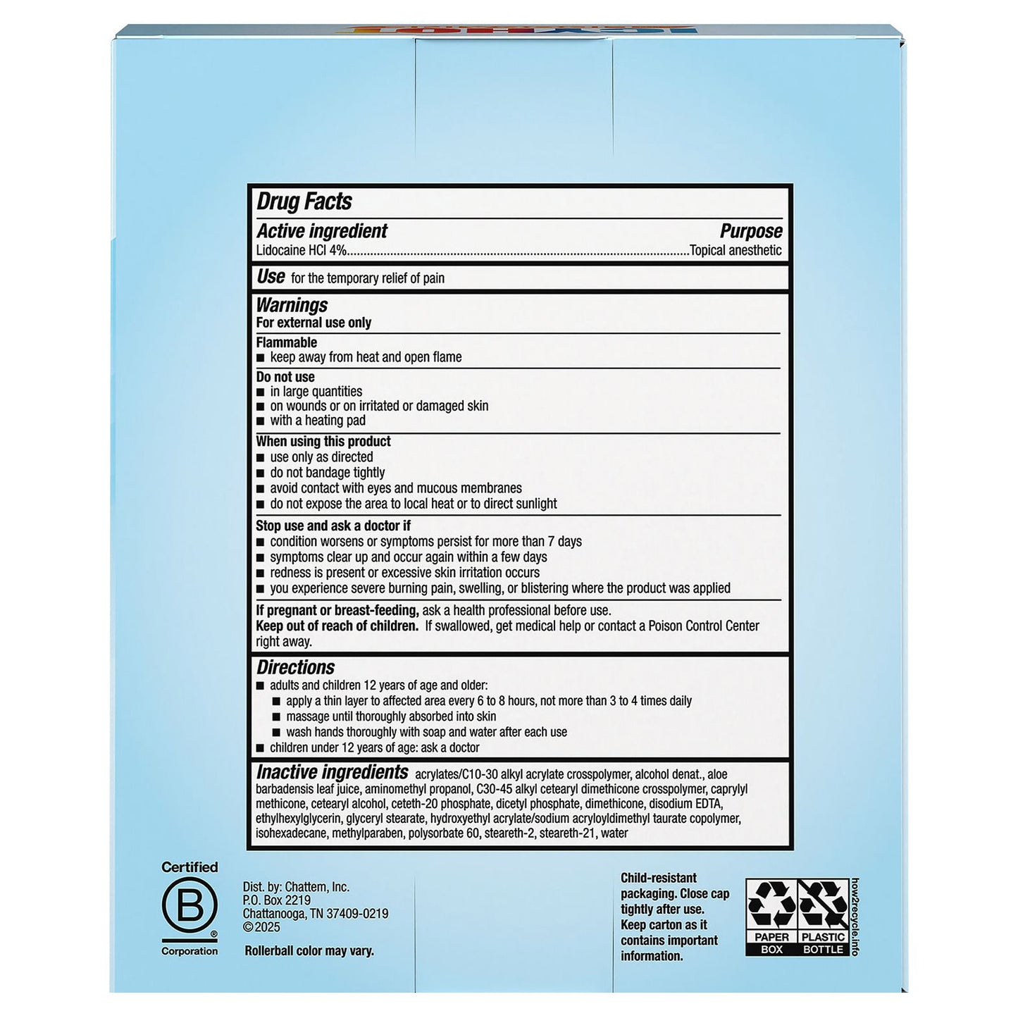 Icy Hot Lidocaine Roll-On, 3-Pack