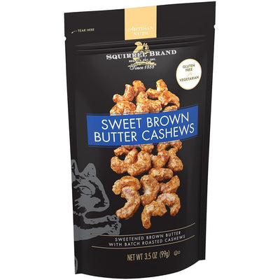 Squirrel Sweet Brown Butter Cashews, 3.5 Ounces, Gluten Free, Vegetarian