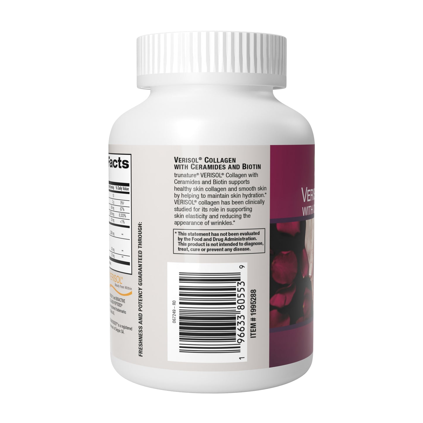 Trunature Verisol Collagen with Ceramides and Biotin, 200Ct