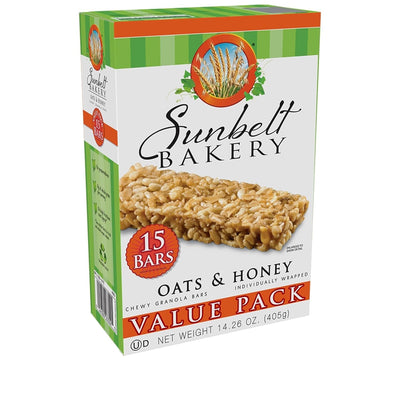 Sunbelt Bakery Oats & Honey Chewy Granola Bars, 15-1.0 OZ Bars (1 Box)
