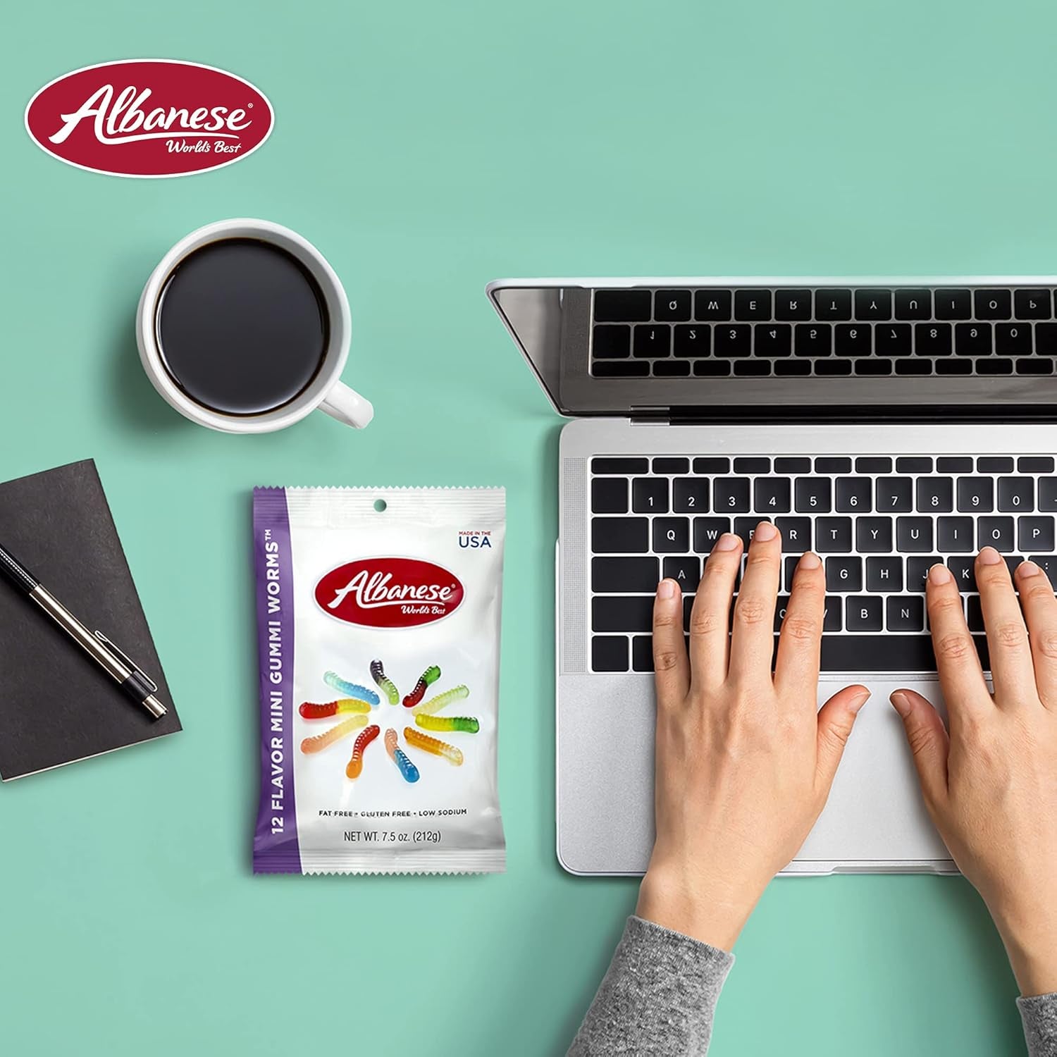 Albanese World'S Best 12 Flavor Mini Gummi Worms, 7.5Oz Case of 48