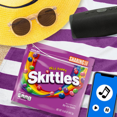 SKITTLES Wild Berry Summer Chewy Candy, Sharing Size, 15.6 Oz Bag