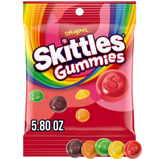 SKITTLES Original Gummy Candy, 5.8 Oz Case of 12