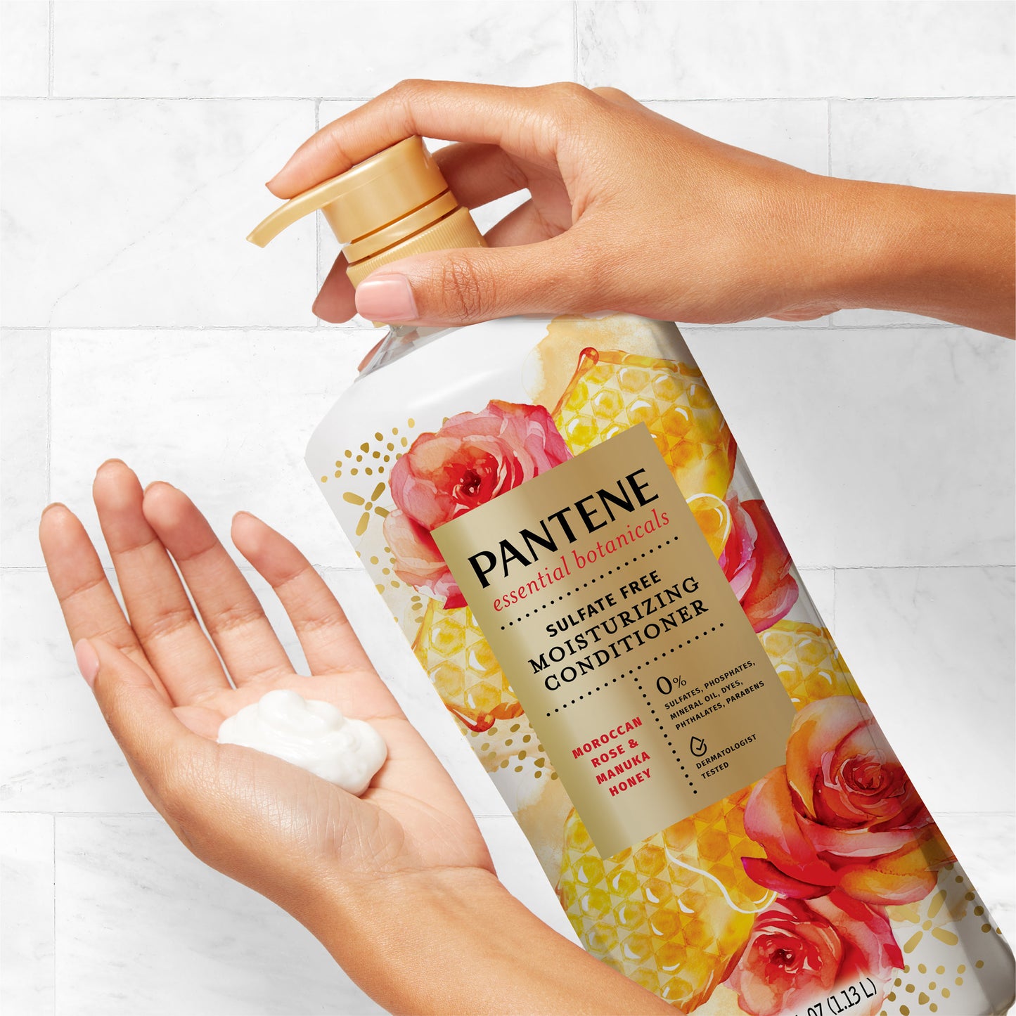 Pantene Essential Botanicals Moroccan Rose & Manuka Honey Conditioner, 38.2 Fl Oz