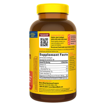 Nature Made Magnesium Citrate 250 Mg., 180 Softgels