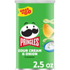 Pringles Potato Crisps Chips, Lunch Snacks, On-The-Go Snacks, Grab N' Go, Sour Cream and Onion, 2.5Oz Can (1 Can)