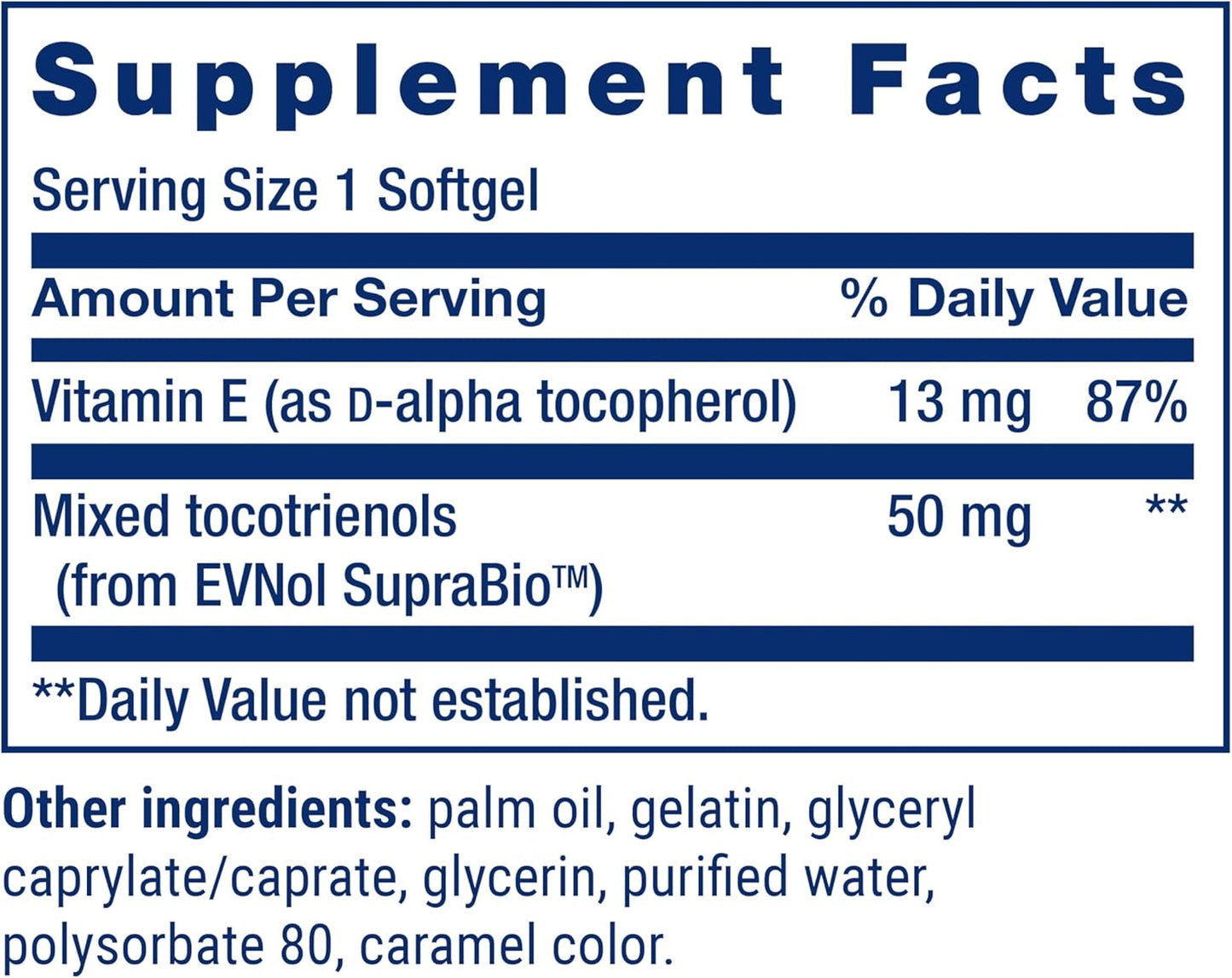 Life Extension Super Absorbable Tocotrienols, Vitamin E as D-Alpha Tocopherol, Mixed Tocotrienols, Support Hair Growth, Brain Function, Gluten-Free, Non-Gmo, 60 Softgels