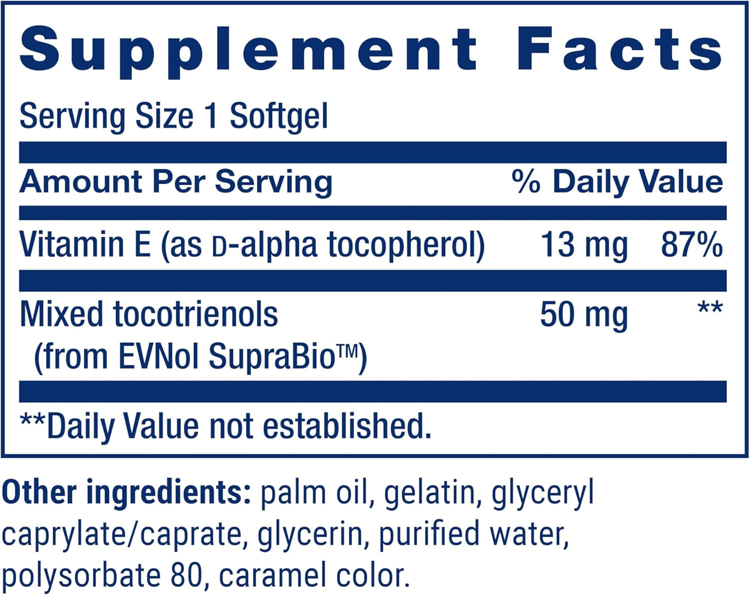 Life Extension Super Absorbable Tocotrienols, Vitamin E as D-Alpha Tocopherol, Mixed Tocotrienols, Support Hair Growth, Brain Function, Gluten-Free, Non-Gmo, 60 Softgels
