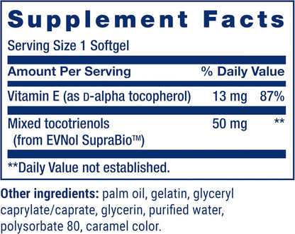 Life Extension Super Absorbable Tocotrienols, Vitamin E as D-Alpha Tocopherol, Mixed Tocotrienols, Support Hair Growth, Brain Function, Gluten-Free, Non-Gmo, 60 Softgels