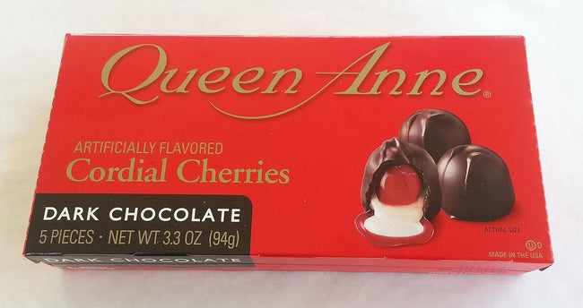 Queen Ann Cordial Cherries Dark Chocolate, 3.3 Oz