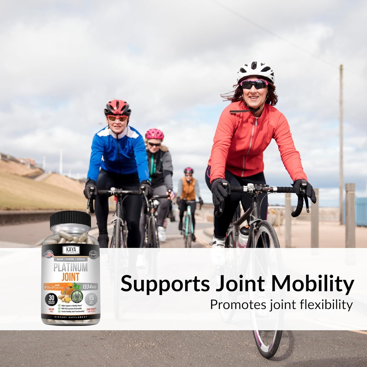 Naturals Platinum Mobility Turmeric - Bioperine, Glucosamine, Turmeric with Boswellia, Healthy Natural Mobility Support, Turmeric Curcumin 1334Mg - 30 Capsules