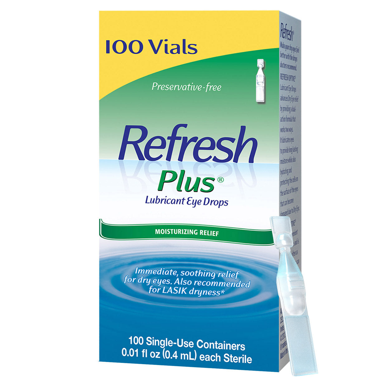 Refresh plus Preservative-Free Lubricant Eye Drops, 100 Single Use Containers