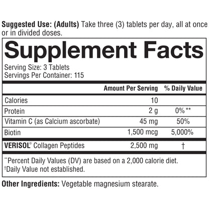 Youtheory Concentrated Effect Verisol Collagen with Biotin, 345 Count