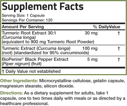 Bronson Turmeric Curcumin with Bioperine - High  Premium Joint Support with 95% Standardized Curcuminoids - Non-Gmo Capsules with Black Pepper - 120 Count