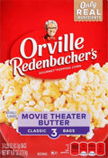 Orville Redenbacher'S Movie Theater Butter Microwave Popcorn, 3.29 Ounce Classic Bag, 3-Count
