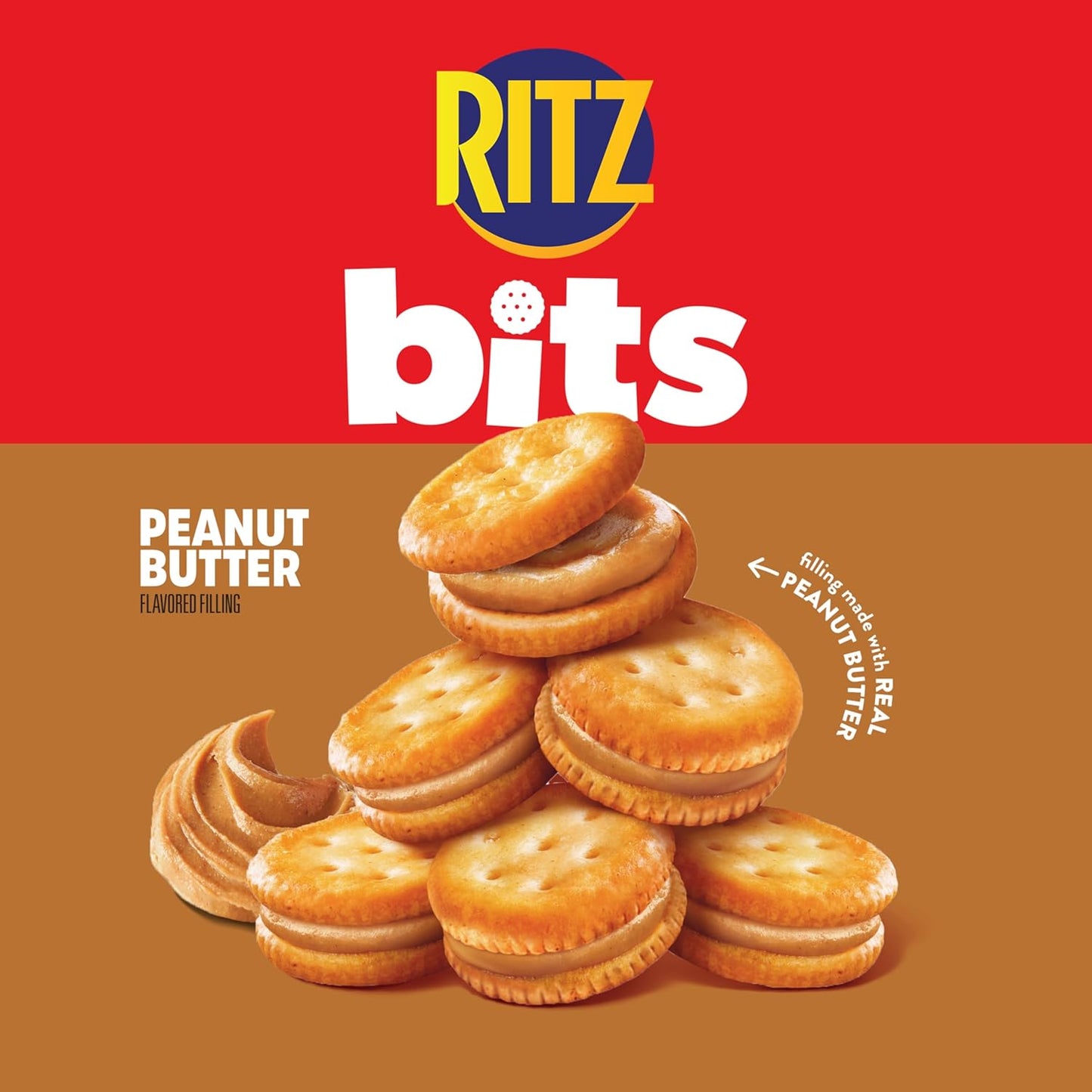 RITZ Bits Peanut Butter Sandwich Crackers, 3 Oz Bags Case of 12