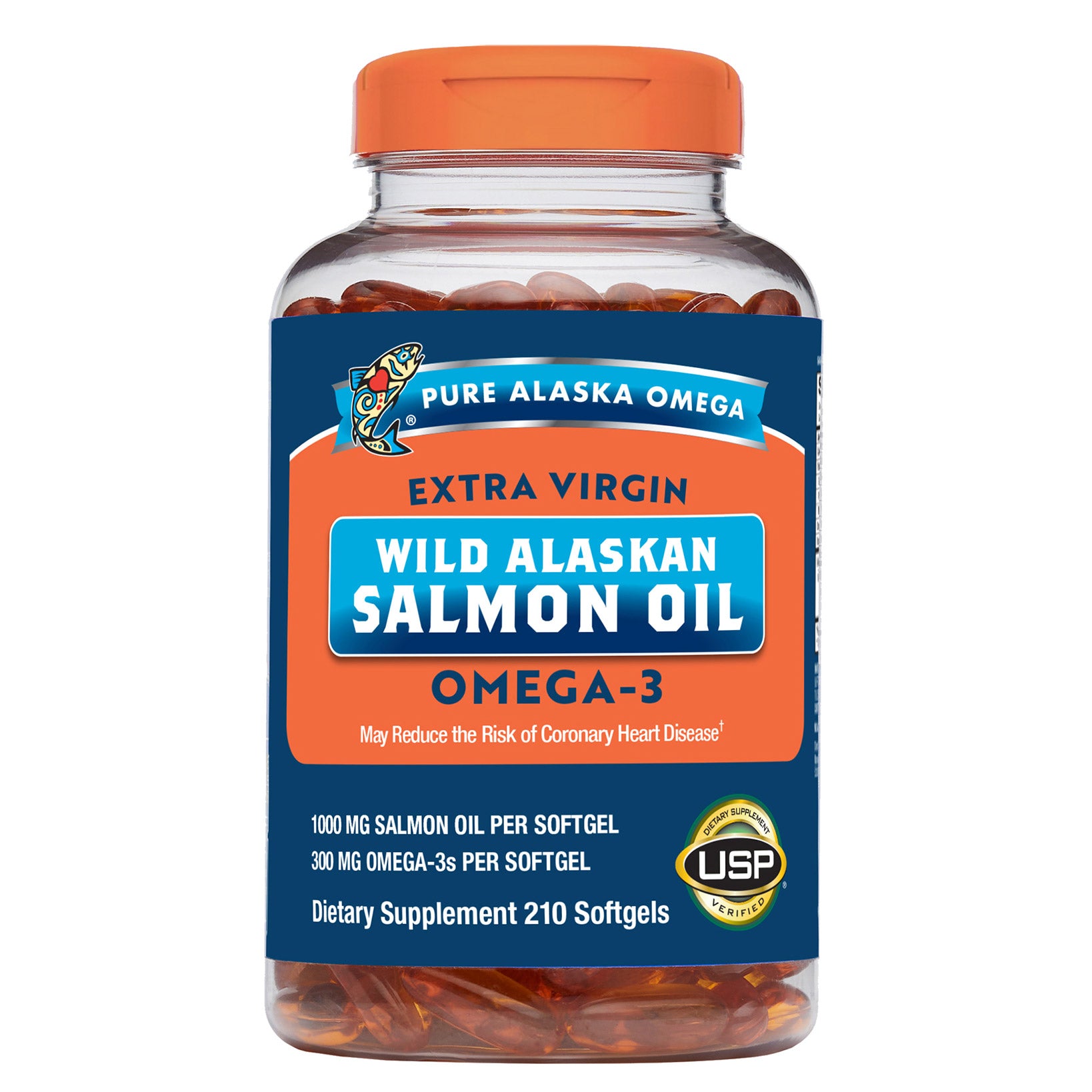 Pure Alaska Omega Wild Salmon Oil 1000 Mg, 210 Softgels