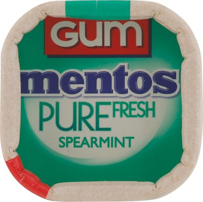 Mentos Pure Sugar-Free Chewing Gum with Xylitol, Spearmint, in a Recyclable 90% Paperboard Bottle, 80 Piece