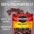 Jack Link'S Beef Jerky, Teriyaki Flavor, 2.6 Oz - Flavorful Meat Snack, 11G of Protein and 80 Calories, Made with 100% Beef - No Added MSG or Nitrates/Nitrites