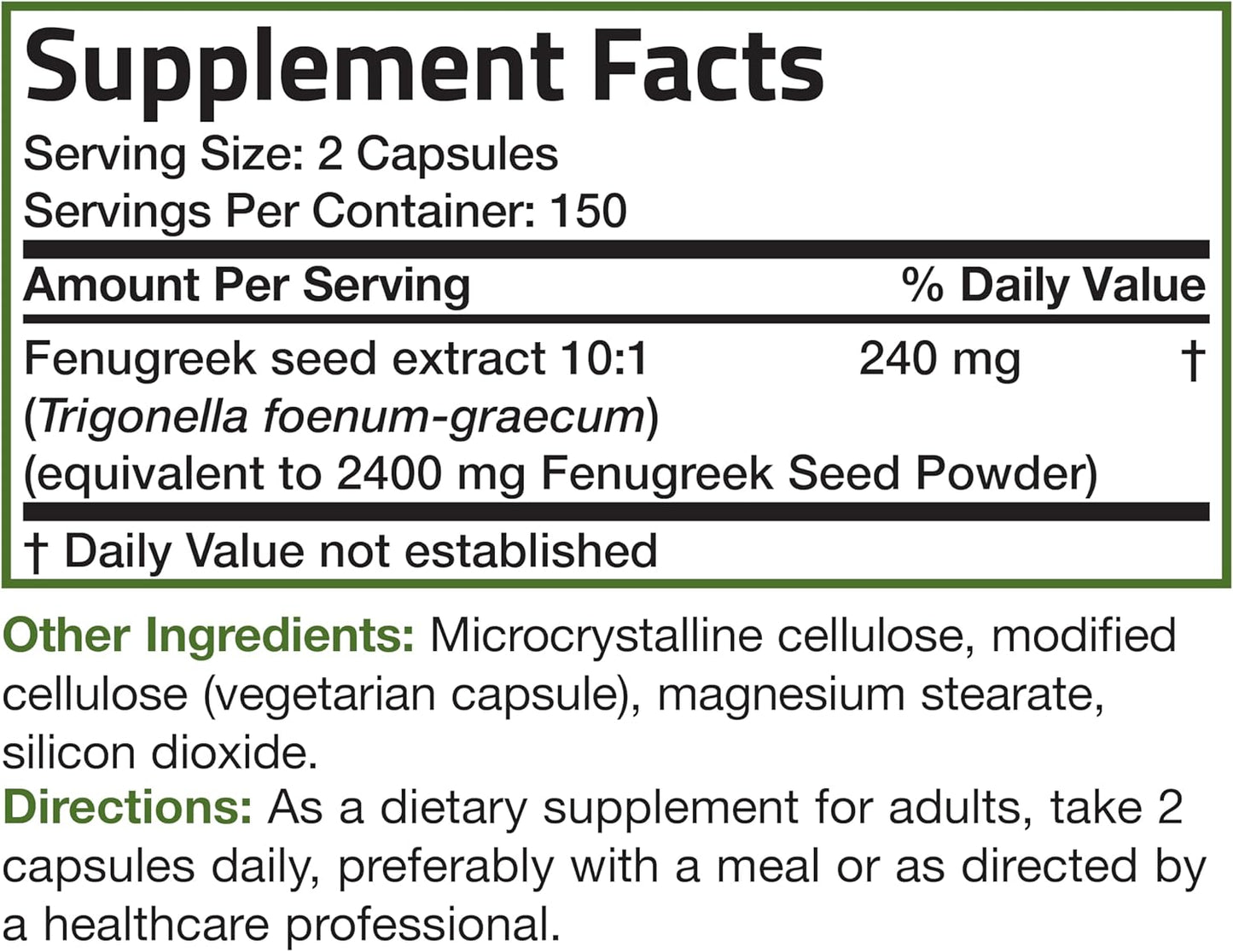 Bronson Fenugreek Seed Powder Capsules Extra Strength, Trigonella Foenum-Graecum, Non-Gmo, Soy-Free, Vegetarian, 300 Capsules