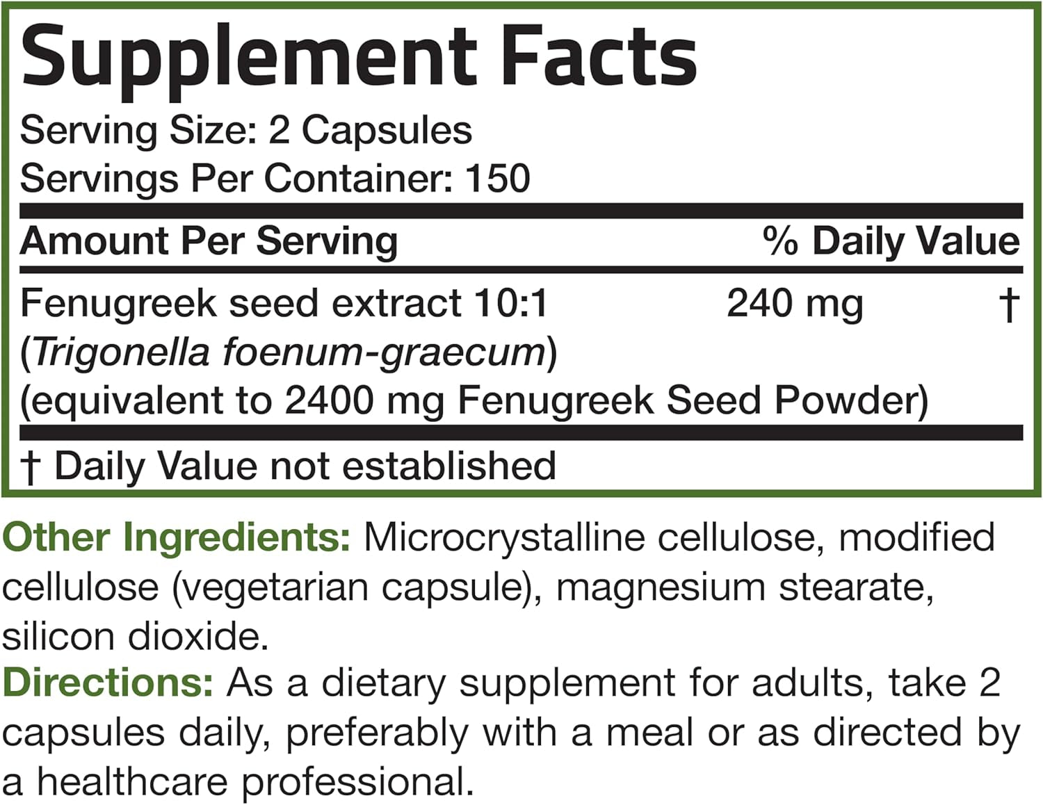 Bronson Fenugreek Seed Powder Capsules Extra Strength, Trigonella Foenum-Graecum, Non-Gmo, Soy-Free, Vegetarian, 300 Capsules