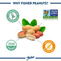 Fisher Peanuts, 5.15 Oz Resealable Bag Roasted Unsalted Nuts for Cooking, Baking, or Snacking, Natural & Gluten Free Cocktail Nuts Snack, Vegan, Keto, Plant Based Protein