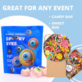Gummy Candies - Jelly Filled Gummies - Gummy Eyeballs Halloween Candy Filled with Real Peach Jam - 5 Pcs Individually Wrapped Chewy Candy - Halloween Party Favor