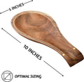 Spoon Rest for Kitchen Counter, Spoon Holder Acacia Wood, 10 Inches