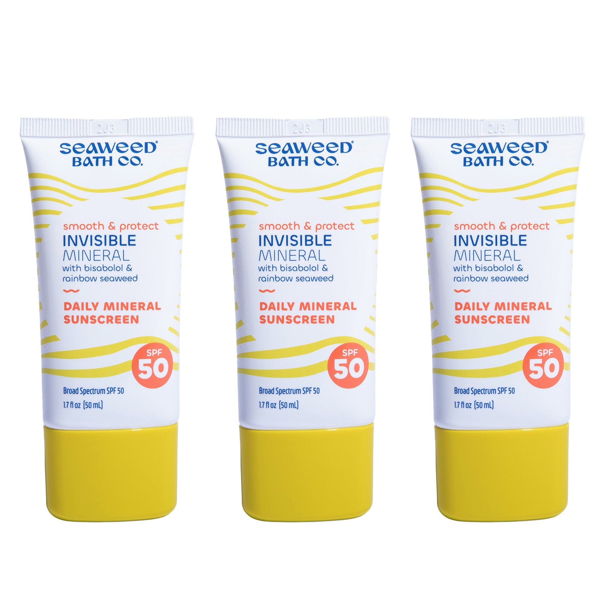 Seaweed Bath Co. Invisible Mineral Sunscreen, SPF 50, 1.7 Fl Oz, 3-Pack