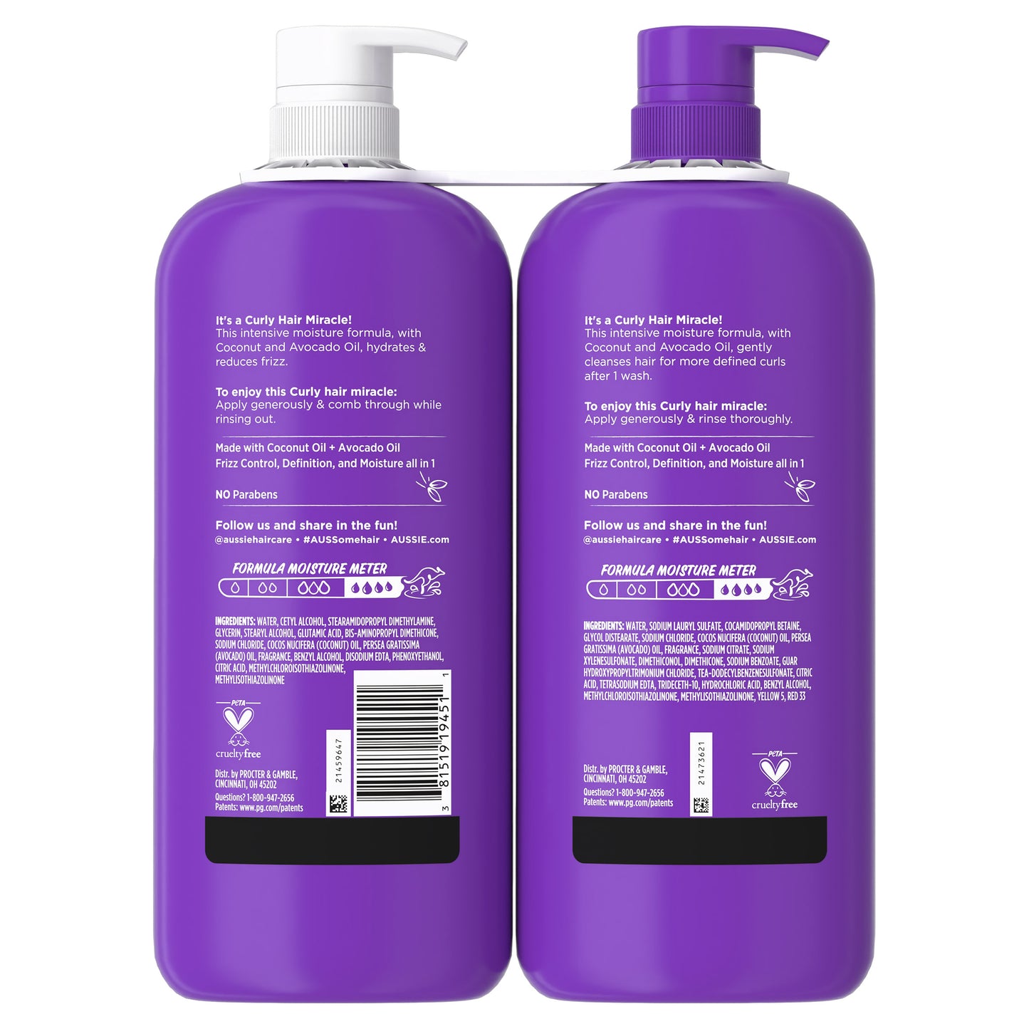 Aussie Miracle Curls Shampoo & Conditioner 39.9 Fl Oz Each